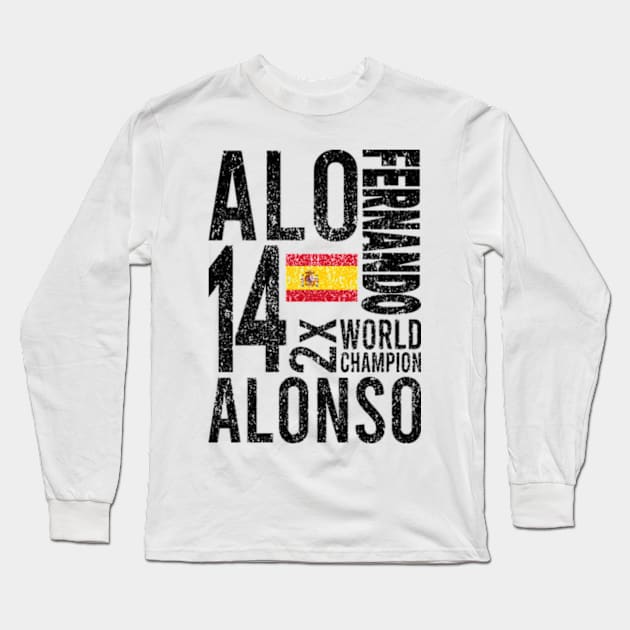 Alonso Two Time World Champion Long Sleeve T-Shirt by Worldengine